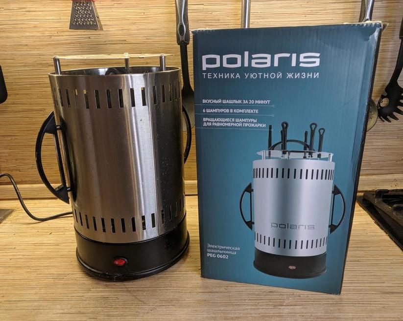 Обзор бюджетной электрошашлычницы Polaris PEG 0602